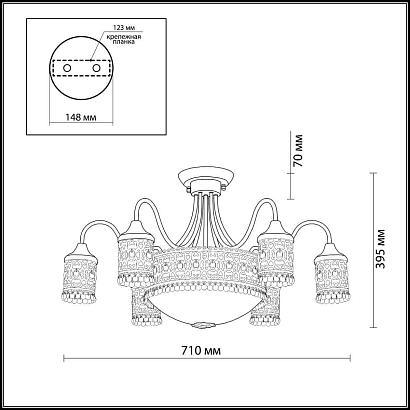 Потолочные Потолочная люстра Odeon Light Salona 2641/9C, доставка по Казахстану 