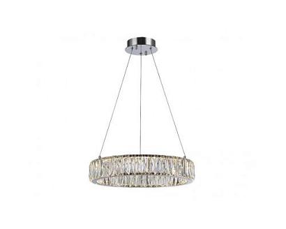 newport 8240 8240/40 chrome , подвесной светильник, chrome clear crystal d40*h7,6/200 cm led strip 24w 3100k 2640lm, доставка по Казахстану 