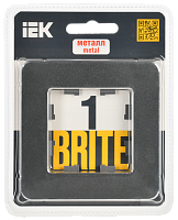 BRITE Рамка 1-мест. РУ-1-1-Бр металл титан RE IEK 