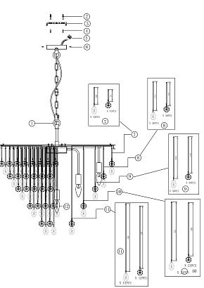подвесной светильник maytoni mod091pl-09ch, доставка по Казахстану 