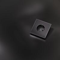 Накладка для розетки с заземлением и защитными шторками, S70 Metal (антрацит) 