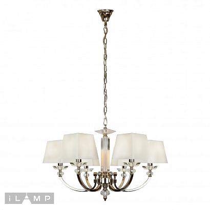 люстры подвесная люстра ilamp blues p9404-6 никель+белый, доставка по Казахстану 