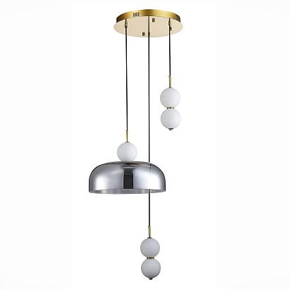 люстры sl6112.203.21 светильник подвесной st-luce золотистый/молочно-белый,прозрачно-дымчатый led *21w, доставка по Казахстану 