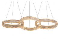 newport 8240 8243/s gold new , подвесной светильник, gold сlear crystal l130*50*h250 cm d50*3 rings led strip 120w 3000k 12000lm, spotlight 2*3w, доставка по Казахстану 