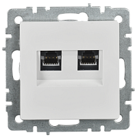 BRITE Роз. двойная RJ11+RJ45 кат.5E РК/Т12-БрБ бел. IEK 