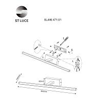 SL446.471.01 Подсветка для картин ST-Luce Черный/Черный LED 1*12W 3000K MARETO
