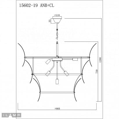 светильник подвесной ilamp gramercy 15602-19 anb+cl, доставка по Казахстану 