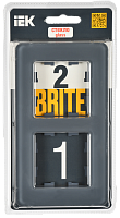 BRITE Рамка 2-мест. РУ-2-2-Бр стекло графит RE IEK 