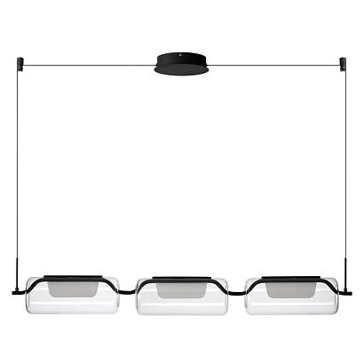 5003/30l l-vision odl23 283 черный матовый/прозрачный/стекло люстра led 30w 3000k kavia, доставка по Казахстану 