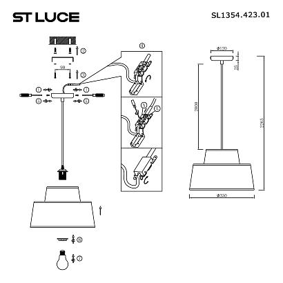 люстры sl1354.423.01 светильник подвесной st-luce jackie, доставка по Казахстану 