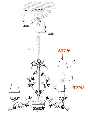 подвесная люстра odeon light tender 2796/6, доставка по Казахстану 
