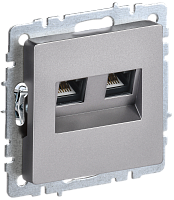 BRITE Роз. комп. 2-ая RJ45 кат.5E РК10-2-БрС сталь IEK 