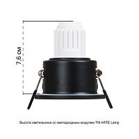 Точечный встраиваемый светильник Arte Lamp HELM MINI A2859PL-1BK, доставка по Казахстану 