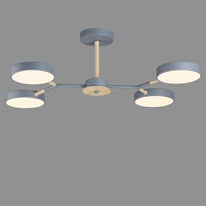 5651/72cl ledio ln23 серый, дерево светильник потолочный led 72w 3254лм 3000-6000к 220v brad, доставка по Казахстану 