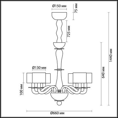 подвесная люстра odeon light laura 4196/6, доставка по Казахстану 