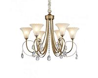 newport 4820 4826/c , люстра, french gold clear crystal matt white glass d65*h45/150 cm e14 6*60w, доставка по Казахстану 
