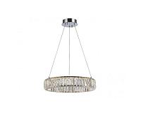 newport 8240 8240/40 chrome , подвесной светильник, chrome clear crystal d40*h7,6/200 cm led strip 24w 3100k 2640lm, доставка по Казахстану 