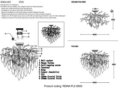 люстры люстра crystal lux reina pl5 d600 silver patina crystal lux 3582/105, доставка по Казахстану 