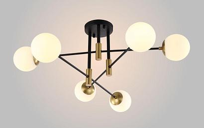 Потолочные Светильник потолочный Crystal Lux FIDEL PL6 BLACK Crystal Lux 0630/105, доставка по Казахстану 