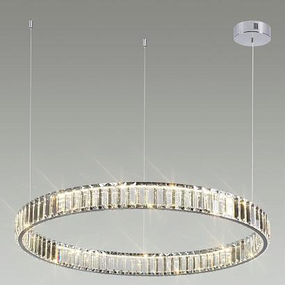 4930/45l l-vision odl24 000  хром/прозрачный металл/хрусталь люстра led 45w 4000k 5350лм vekia, доставка по Казахстану 