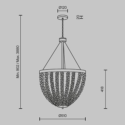 подвесной светильник maytoni mod440pl-06bs intrigue, доставка по Казахстану 