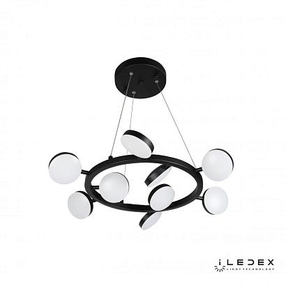 люстры подвесная светодиодная люстра iledex totes fs-016-d9 63w bk, доставка по Казахстану 