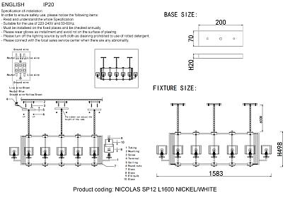 подвесной светильник crystal lux nicolas 3400/312l, доставка по Казахстану 