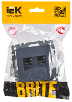 BRITE Роз. двойная RJ11+RJ45 кат.5E РК/Т12-БрМ мар. IEK 