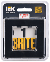 BRITE Рамка 1-мест. РУ-1-2-БрЧ стекло черн. IEK 