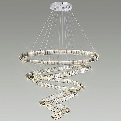 4930/260l l-vision odl24 000 хром/прозрачный металл/хрусталь люстра led 260w 4000k 30600лм vekia, доставка по Казахстану 