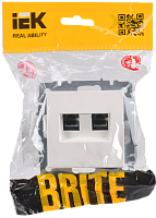 BRITE Роз. двойная RJ11+RJ45 кат.5E РК/Т12-БрЖ жемч. IEK 