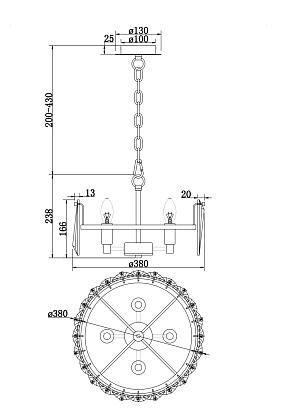 подвесная люстра maytoni puntes mod043pl-04ch, доставка по Казахстану 