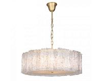 newport 10820 10824+8/s brass , подвесной светильник, brass clear crystal d60*h20 cm e14 12*60w, доставка по Казахстану 