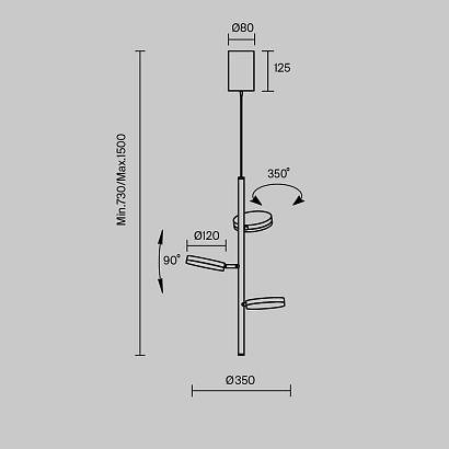 подвесной светильник maytoni mod070pl-l18b3k fad, доставка по Казахстану 