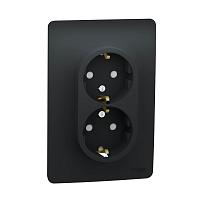 Розетка двойная, со шторками, с заземлением Schneider Electric Unica New NU206754 