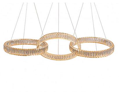 newport 8240 8243/s gold new , подвесной светильник, gold сlear crystal l130*50*h250 cm d50*3 rings led strip 120w 3000k 12000lm, spotlight 2*3w, доставка по Казахстану 