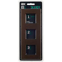 Дополнительная картинка SKANDY Рамка 3-мест. SK-F33Br металл шоколад IEK
