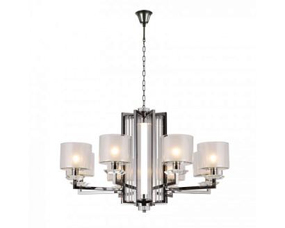 люстры newport 4400 4408+1/c black glossy , люстра, black glossy clear crystal clear glass d87*h53 cm e14 8*60w+ led 2*5w, доставка по Казахстану 