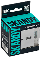 SKANDY Роз. USB A+C 3,1А SK-R14S сереб. IEK 