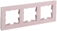 BRITE Рамка 3-мест. РУ-3-2-Бр стекло розовый матовый IEK 