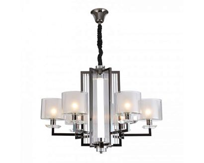 люстры newport 4400 4406+1/c black glossy , люстра, black glossy clear crystal clear glass d75*h53 cm e14 6*60w + led 2*5w, доставка по Казахстану 