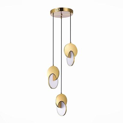 люстры sl6107.203.03 светильник подвесной st-luce золотистый/белый золотистый led 3*12w 3000k eclisse, доставка по Казахстану 