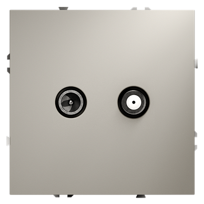 Розетка телевизионная встраиваемая VOLTUM S70 оконечная TV+SAT, (кашемир) VLS060403 