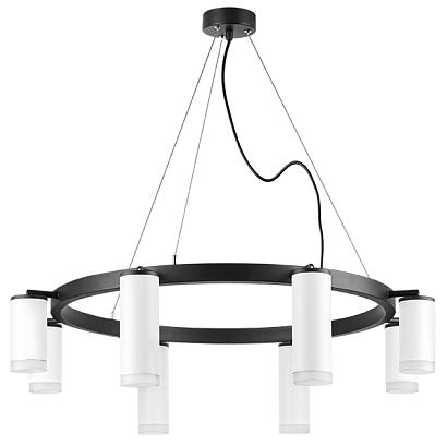 lr0188643640 подвесной светильник rullo 8х50w gu10 черный/белый (571018+214436-4+214486-4+202430-8), доставка по Казахстану 