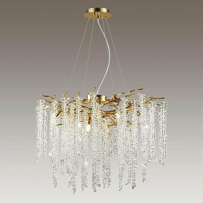 5005/8 hall odl23 487 золотой/прозрачный металл/хрусталь люстра g9 8*40w banche, доставка по Казахстану 