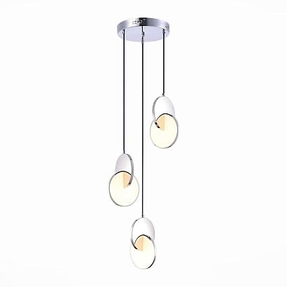люстры sl6107.103.03 светильник подвесной st-luce хром/белый хром led 3*12w 3000k eclisse, доставка по Казахстану 