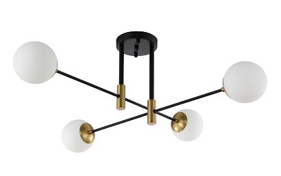 Потолочные Светильник потолочный Crystal Lux FIDEL PL4 BLACK Crystal Lux 0630/104, доставка по Казахстану 