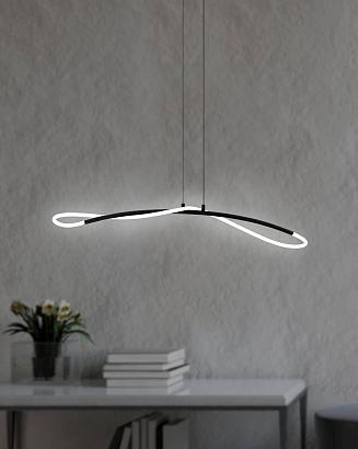 99382 светод. подвес egidonella, 20w (led), l900, b140, h1200, сталь, черный пластик, белый, доставка по Казахстану 