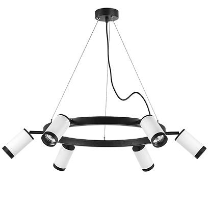 люстры lr01636637 подвесной светильник rullo 6х50w gu10 черный/белый (571016+214436-6+203437-6), доставка по Казахстану 
