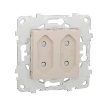 Розетка двойная Schneider Electric Unica New б/з со шторками NU503144 
